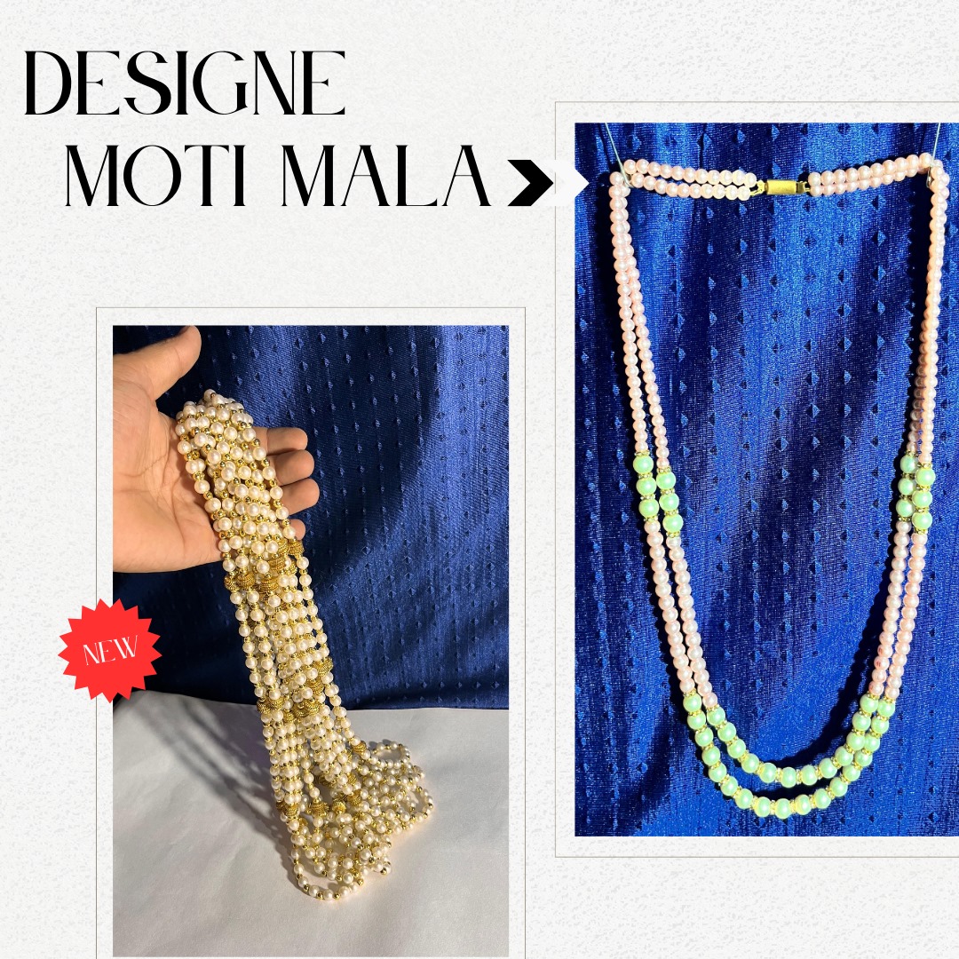 Enhancing the Charm of Wedding Rituals: Moti Mala Designs in Gold 